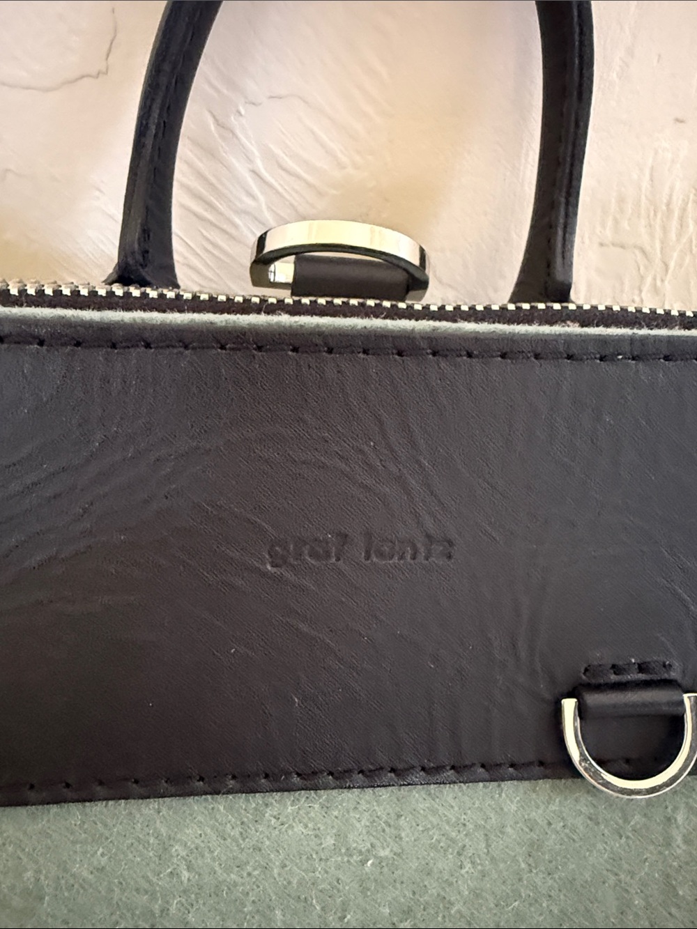 Graf Lantz Bedford Wool Midi Backpack with Black Leather Trim - Picture 2 of 4